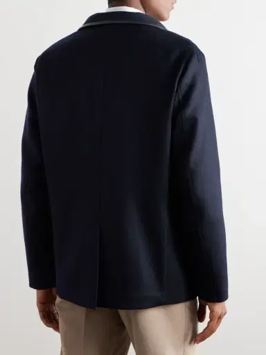 Loro Piana Spagna Leather-Trimmed Cashmere-Felt Jacket - Men | Thumbnail 3 Loro Piana Spagna Leather-Trimmed Cashmere-Felt Jacket - Men | Thumbnail 3