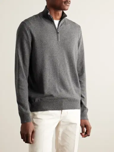 Loro Piana Slim-Fit Baby Cashmere Half-Zip Sweater - Men | Thumbnail 3 Loro Piana Slim-Fit Baby Cashmere Half-Zip Sweater - Men | Thumbnail 3