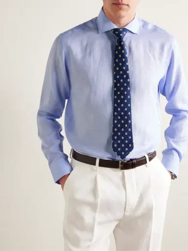 Favourbrook Bridford Cutaway-Collar Linen Shirt - Men | Thumbnail 2
