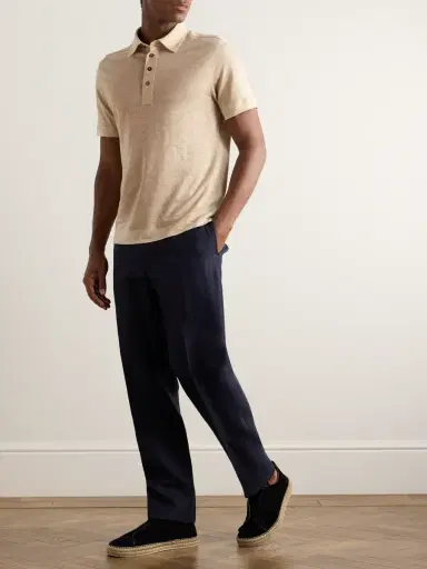Zegna Slim-Fit Linen Polo Shirt - Men | Thumbnail 2 Zegna Slim-Fit Linen Polo Shirt - Men | Thumbnail 2