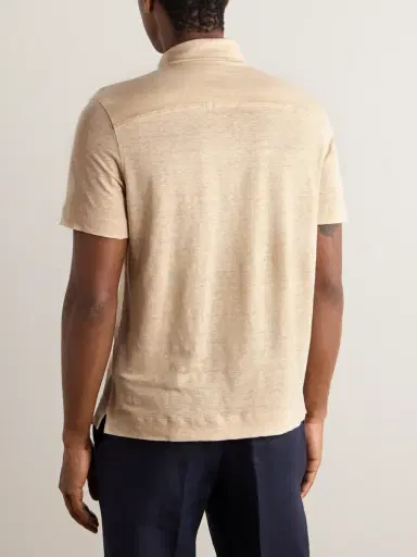 Zegna Slim-Fit Linen Polo Shirt - Men | Thumbnail 3 Zegna Slim-Fit Linen Polo Shirt - Men | Thumbnail 3