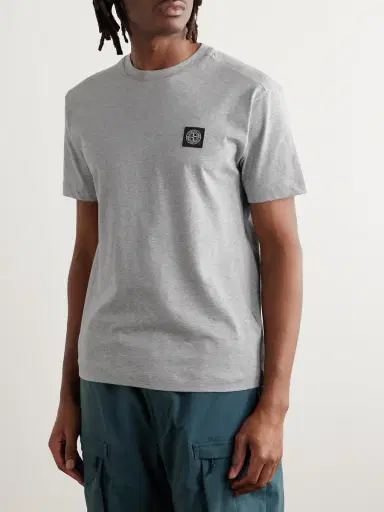 Stone Island Logo-Appliquéd Cotton-Jersey T-Shirt - Men | Thumbnail 3 Stone Island Logo-Appliquéd Cotton-Jersey T-Shirt - Men | Thumbnail 3