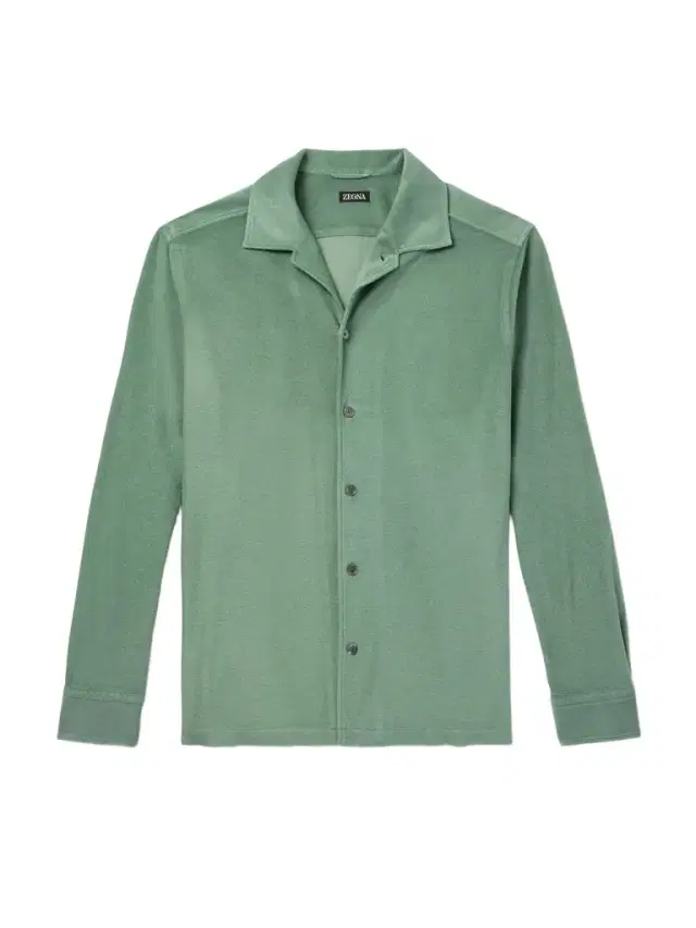 Zegna Camp-Collar Cotton and Silk-Blend Terry Shirt - Men