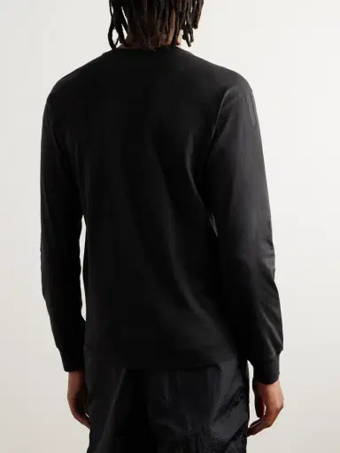 Stone Island Logo-Appliquéd Garment-Dyed Cotton-Jersey T-Shirt - Men | Thumbnail 4 Stone Island Logo-Appliquéd Garment-Dyed Cotton-Jersey T-Shirt - Men | Thumbnail 4