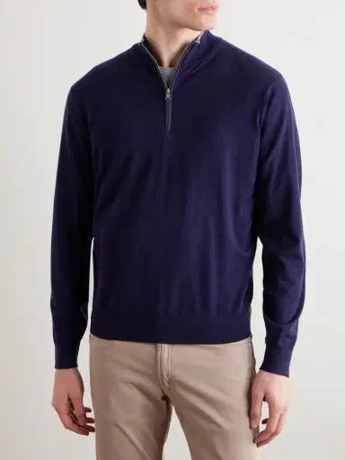 Peter Millar Excursionist Flex Wool-Blend Half-Zip Sweater - Men | Thumbnail 3
