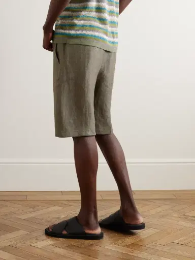 PIACENZA 1733 Tapered Linen-Twill Bermuda Shorts - Men | Thumbnail 3