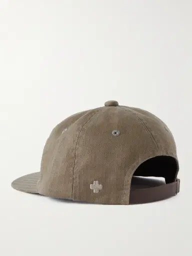 Beams Plus Leather-Trimmed Herringbone Cotton Cap - Men | Thumbnail 3 Beams Plus Leather-Trimmed Herringbone Cotton Cap - Men | Thumbnail 3