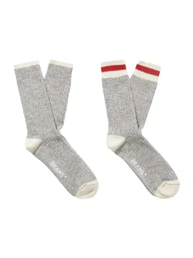 Beams Plus Rag Pack of Two Striped Ribbed Cotton-Blend Socks - Men | Thumbnail 1 Beams Plus Rag Pack of Two Striped Ribbed Cotton-Blend Socks - Men | Thumbnail 1