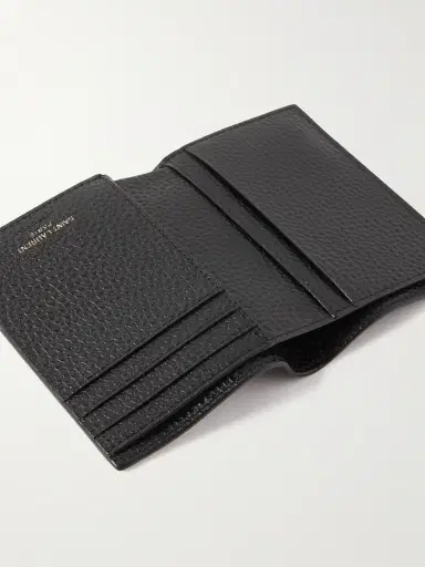 Saint Laurent Tiny Cassandre Logo-Appliquéd Full-Grain Leather Bifold Wallet - Men | Thumbnail 4 Saint Laurent Tiny Cassandre Logo-Appliquéd Full-Grain Leather Bifold Wallet - Men | Thumbnail 4