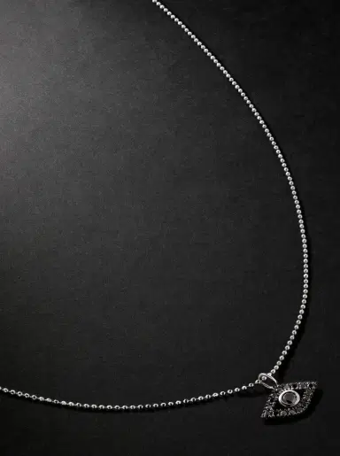 Sydney Evan Evil Eye Rhodium-Plated Diamond Pendant Necklace - Men | Thumbnail 1 Sydney Evan Evil Eye Rhodium-Plated Diamond Pendant Necklace - Men | Thumbnail 1
