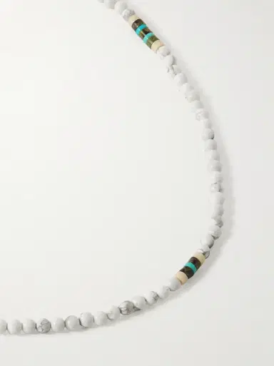 Mikia Silver Multi-Stone Beaded Wrap Bracelet - Men | Thumbnail 4
