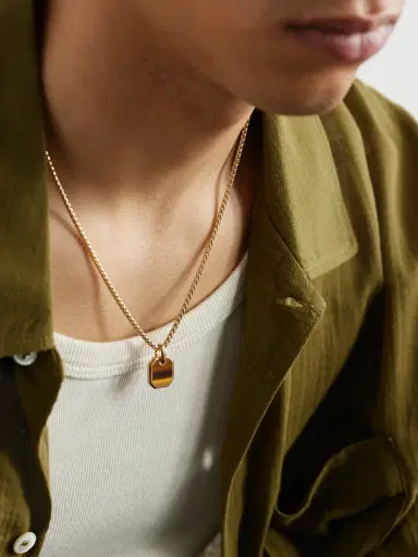 David Yurman 18-Karat Gold Tiger's Eye Pendant - Men | Thumbnail 2 David Yurman 18-Karat Gold Tiger's Eye Pendant - Men | Thumbnail 2
