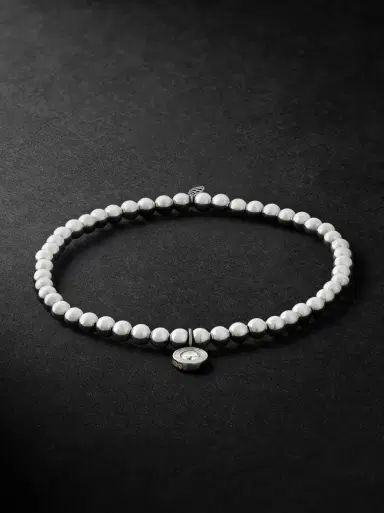 Sydney Evan Rhodium-Plated Diamond Beaded Bracelet - Men | Thumbnail 1