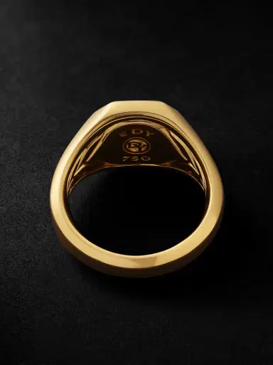 David Yurman Streamline® 18-Karat Gold Onyx Signet Ring - Men | Thumbnail 3