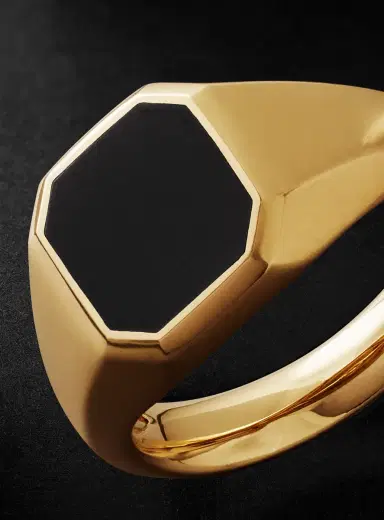 David Yurman Streamline® 18-Karat Gold Onyx Signet Ring - Men | Thumbnail 4