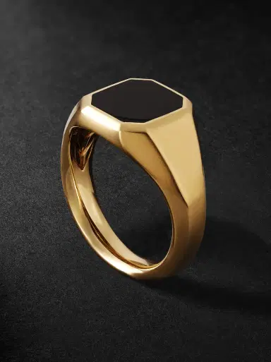 David Yurman Streamline® 18-Karat Gold Onyx Signet Ring - Men | Thumbnail 1