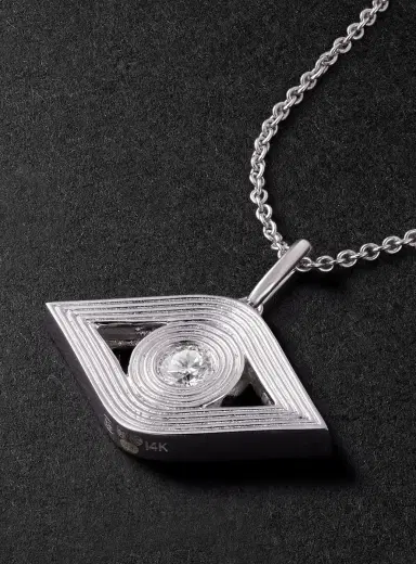 Sydney Evan Evil Eye White Gold Diamond Necklace - Men | Thumbnail 4 Sydney Evan Evil Eye White Gold Diamond Necklace - Men | Thumbnail 4