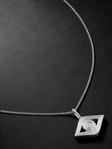 Sydney Evan Evil Eye White Gold Diamond Necklace - Men | Thumbnail 1 Sydney Evan Evil Eye White Gold Diamond Necklace - Men | Thumbnail 1