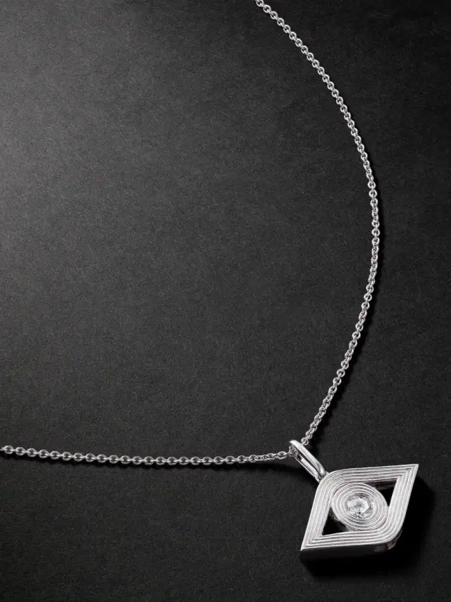Sydney Evan Evil Eye White Gold Diamond Necklace - Men
