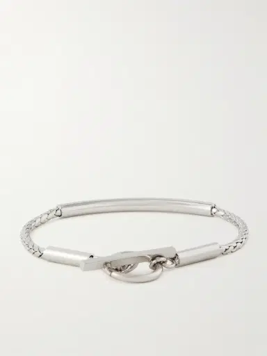 Saint Laurent Logo-Engraved Silver-Tone Chain Bracelet - Men | Thumbnail 3
