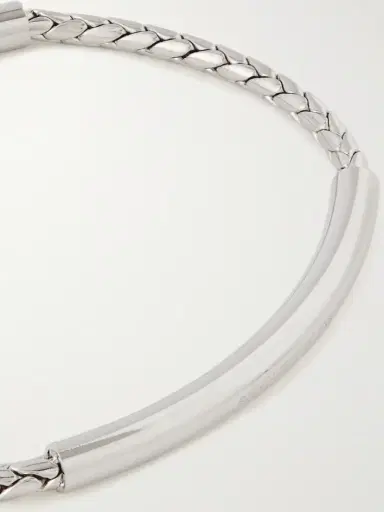 Saint Laurent Logo-Engraved Silver-Tone Chain Bracelet - Men | Thumbnail 4