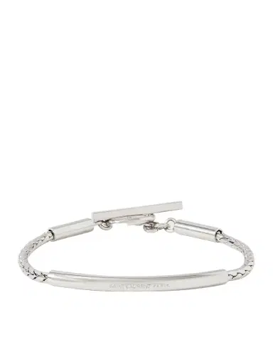 Saint Laurent Logo-Engraved Silver-Tone Chain Bracelet - Men | Thumbnail 1
