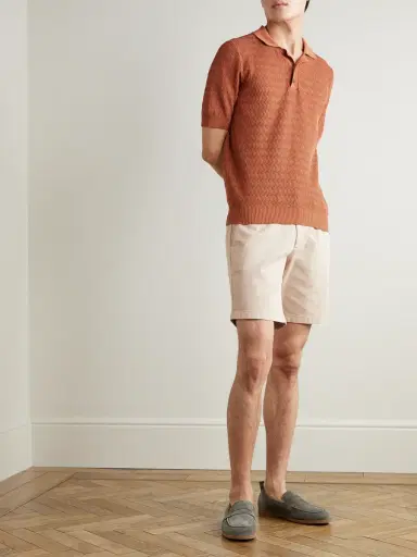 MR P. Straight-Leg Garment-Dyed Cotton-Blend Twill Bermuda Shorts - Men | Thumbnail 2