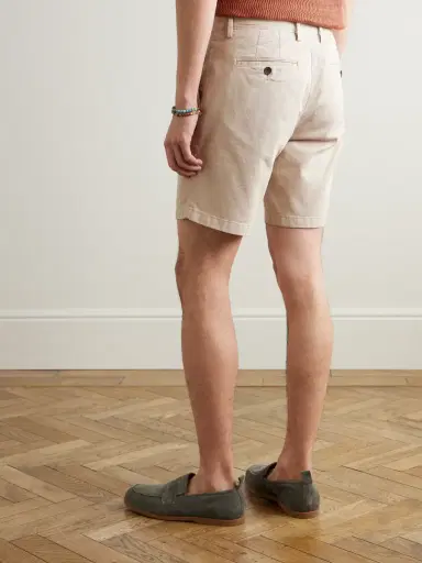 MR P. Straight-Leg Garment-Dyed Cotton-Blend Twill Bermuda Shorts - Men | Thumbnail 4