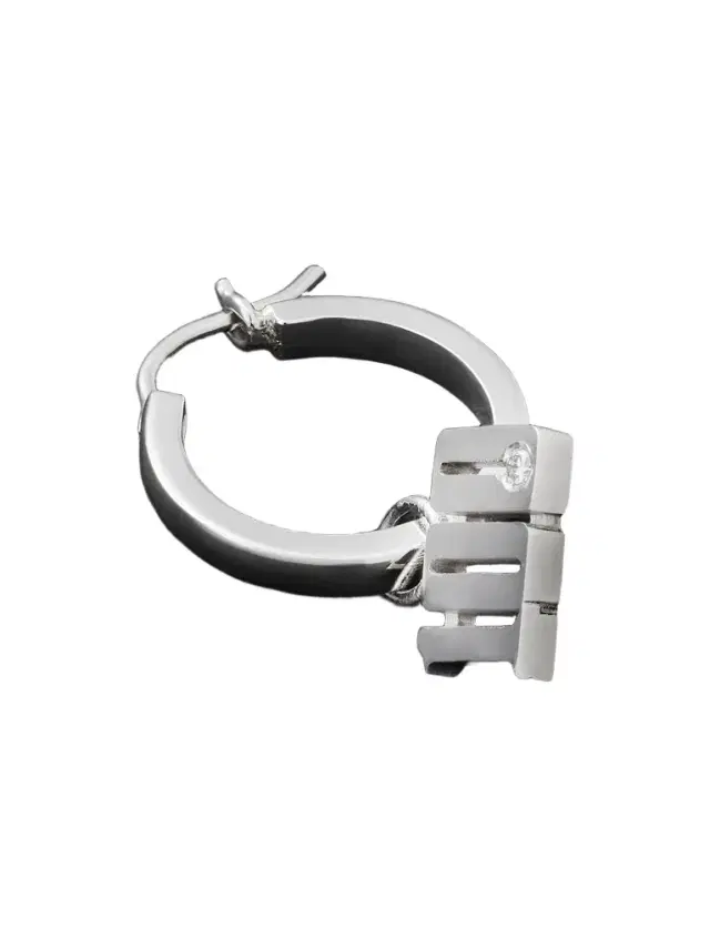Established 100-Dollars White Gold Diamond Pendant Hoop Earring - Men