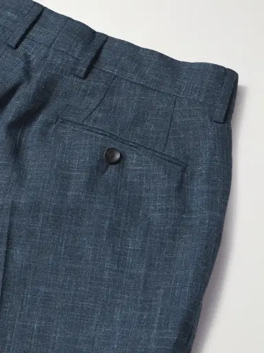 MR P. Mike Straight-Leg Pleated Wool, Silk and Linen-Blend Suit Trousers - Men | Thumbnail 5