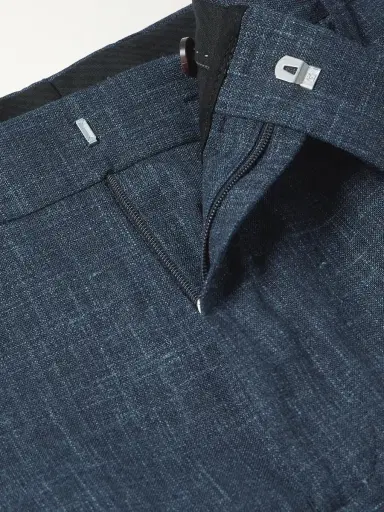 MR P. Mike Straight-Leg Pleated Wool, Silk and Linen-Blend Suit Trousers - Men | Thumbnail 6