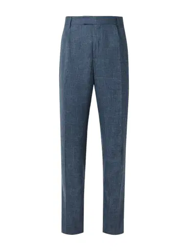 MR P. Mike Straight-Leg Pleated Wool, Silk and Linen-Blend Suit Trousers - Men | Thumbnail 1