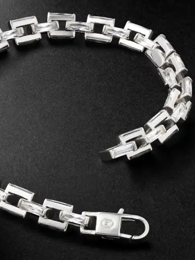 MAD Hatton Labs Infinity Sterling Silver Cubic Zirconia Chain Bracelet - Men | Thumbnail 3