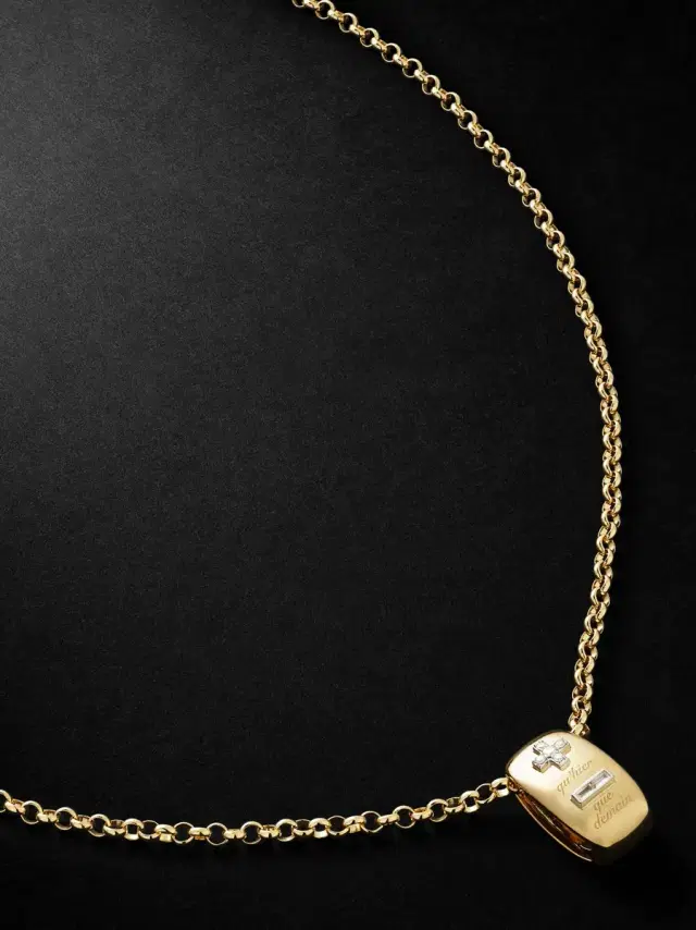 Foundrae Ever Growing 18-Karat Gold Diamond Pendant Necklace - Men