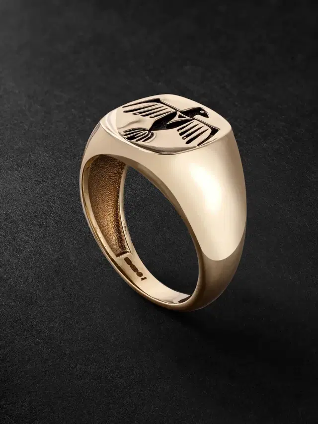 Jacquie Aiche Thunderbird Gold Signet Ring - Men