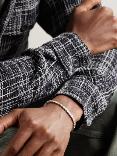 KOLOURS JEWELRY Hexagon XXLarge 18-Karat White Gold Diamond Bracelet - Men | Thumbnail 2