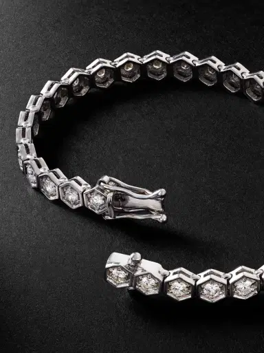 KOLOURS JEWELRY Hexagon XXLarge 18-Karat White Gold Diamond Bracelet - Men | Thumbnail 3