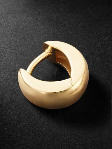 Foundrae Love Huggie 18-Karat Gold Single Hoop Earring - Men | Thumbnail 1 Foundrae Love Huggie 18-Karat Gold Single Hoop Earring - Men | Thumbnail 1