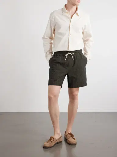 Portuguese Flannel Atlantico Straight-Leg Cotton-Seersucker Drawstring Shorts - Men | Thumbnail 2 Portuguese Flannel Atlantico Straight-Leg Cotton-Seersucker Drawstring Shorts - Men | Thumbnail 2