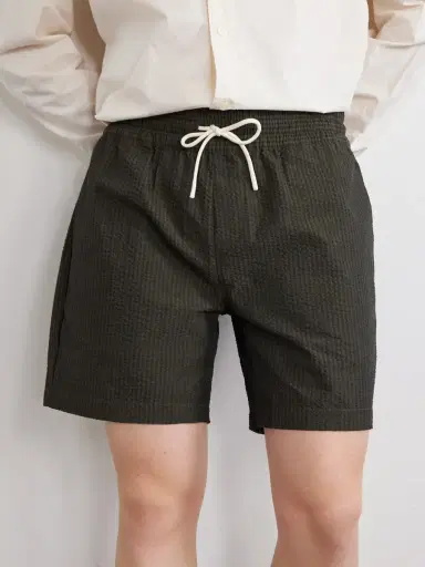Portuguese Flannel Atlantico Straight-Leg Cotton-Seersucker Drawstring Shorts - Men | Thumbnail 5 Portuguese Flannel Atlantico Straight-Leg Cotton-Seersucker Drawstring Shorts - Men | Thumbnail 5