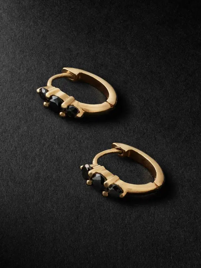 Ileana Makri Gold Diamond Hoop Earrings - Men