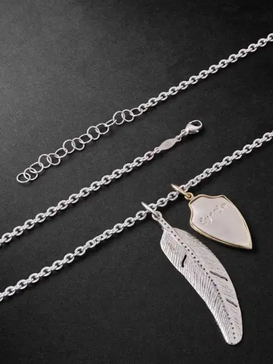 Jacquie Aiche Sterling Silver, 14-Karat Gold and Diamond Pendant Necklace - Men | Thumbnail 3
