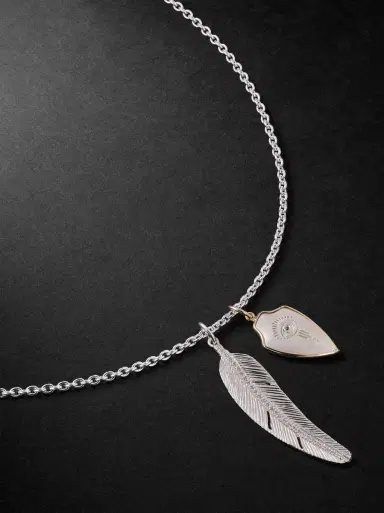 Jacquie Aiche Sterling Silver, 14-Karat Gold and Diamond Pendant Necklace - Men | Thumbnail 1