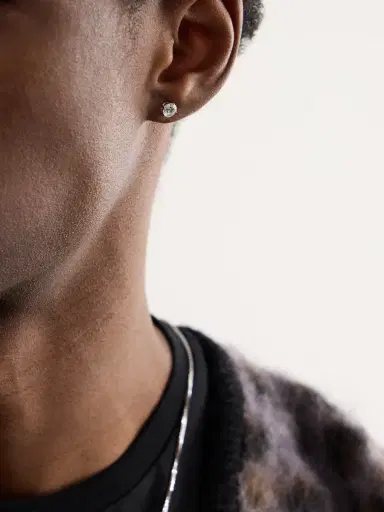Greg Yuna 14-Karat White Gold Diamond Earrings - Men | Thumbnail 2 Greg Yuna 14-Karat White Gold Diamond Earrings - Men | Thumbnail 2