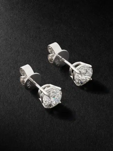 Greg Yuna 14-Karat White Gold Diamond Earrings - Men | Thumbnail 1 Greg Yuna 14-Karat White Gold Diamond Earrings - Men | Thumbnail 1