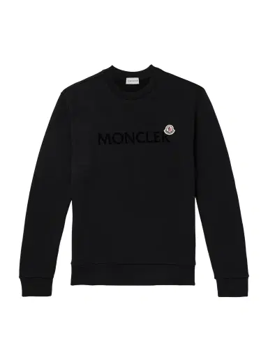 Moncler Appliquéd Logo-Flocked Cotton-Jersey Sweatshirt - Men | Thumbnail 1