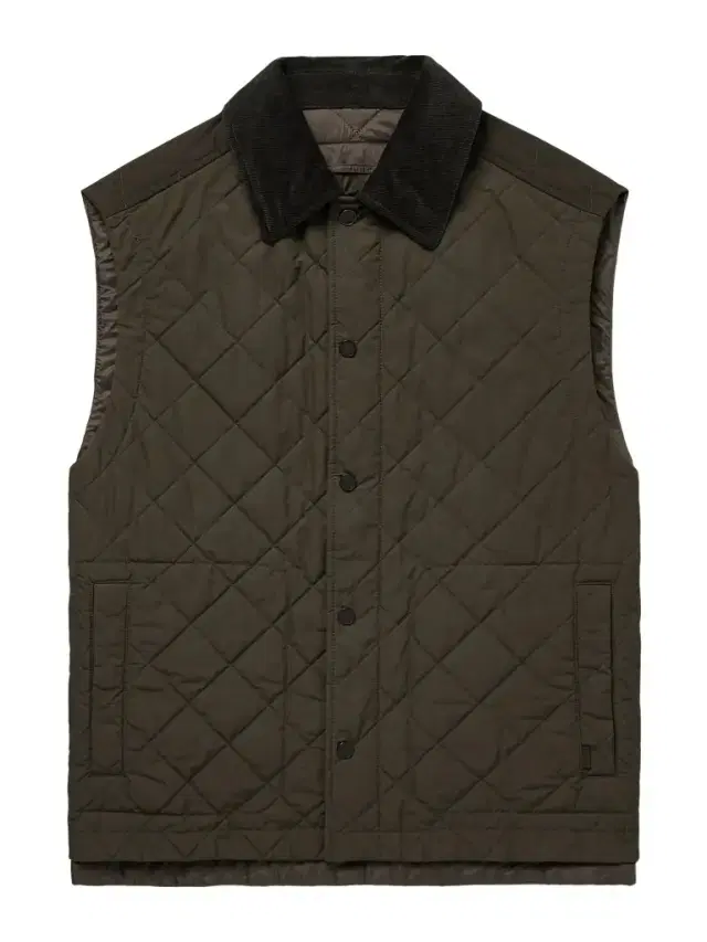 Cotton Corduroy-Trimmed Padded Quilted Shell Gilet - Men