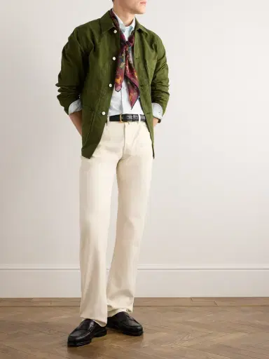 Drake's Button-Down Collar Striped Cotton Oxford Shirt - Men | Thumbnail 2
