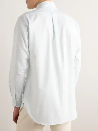 Drake's Button-Down Collar Striped Cotton Oxford Shirt - Men | Thumbnail 4