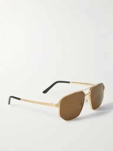 Cartier Eyewear Santos de Cartier Aviator-Style Gold-Tone Sunglasses - Men | Thumbnail 4 Cartier Eyewear Santos de Cartier Aviator-Style Gold-Tone Sunglasses - Men | Thumbnail 4